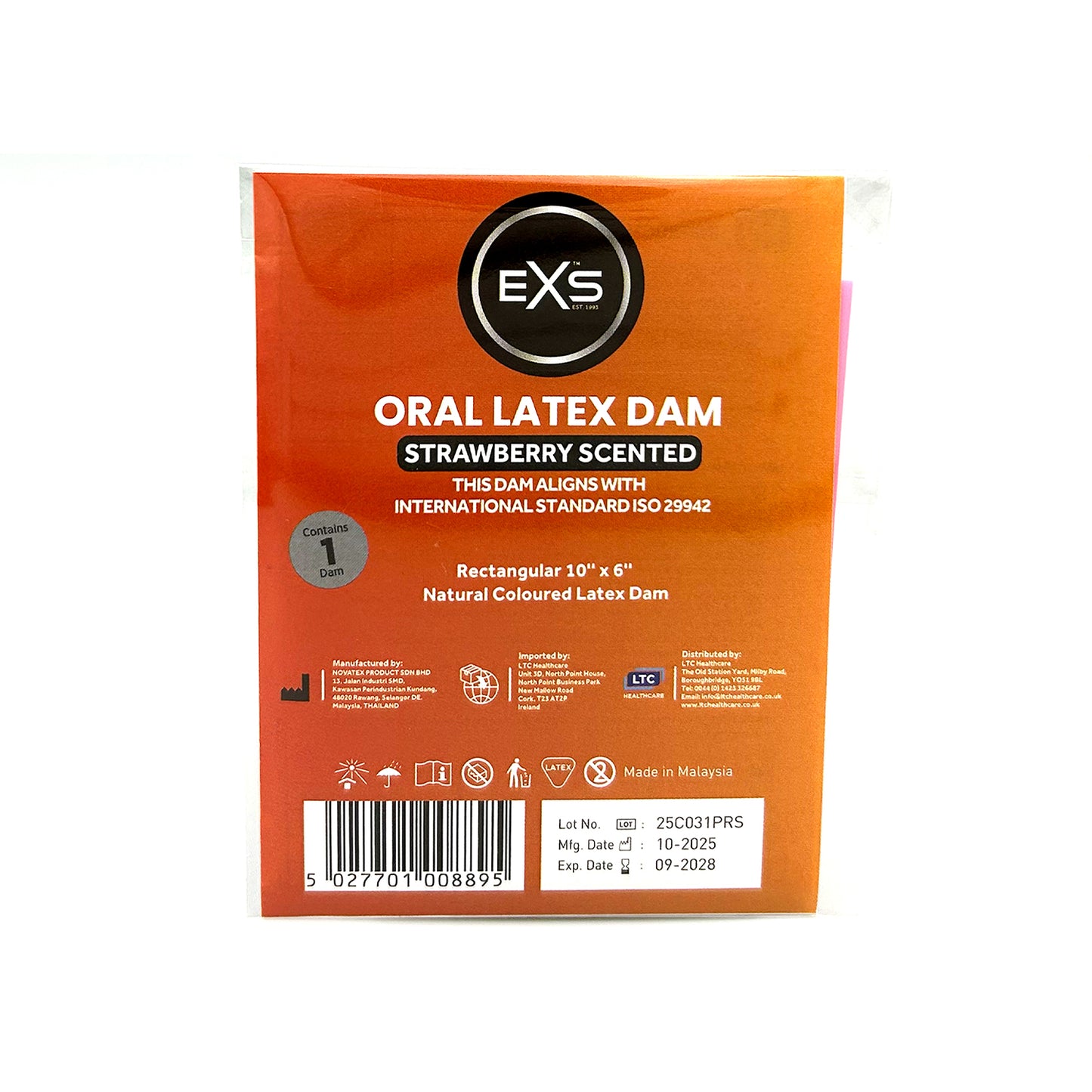 EXS Strawberry Flavoured Oral Dams