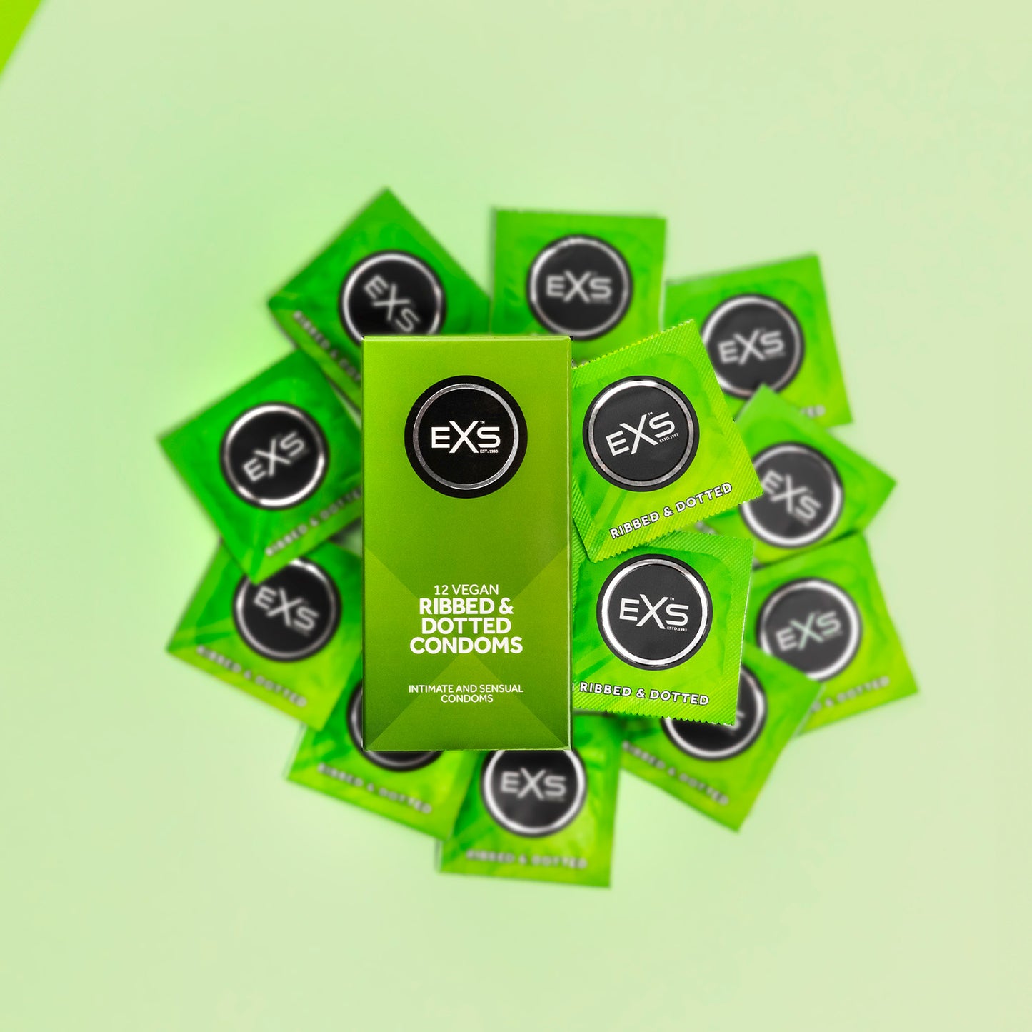 EXS Ribbed Dotted and Flared Condoms