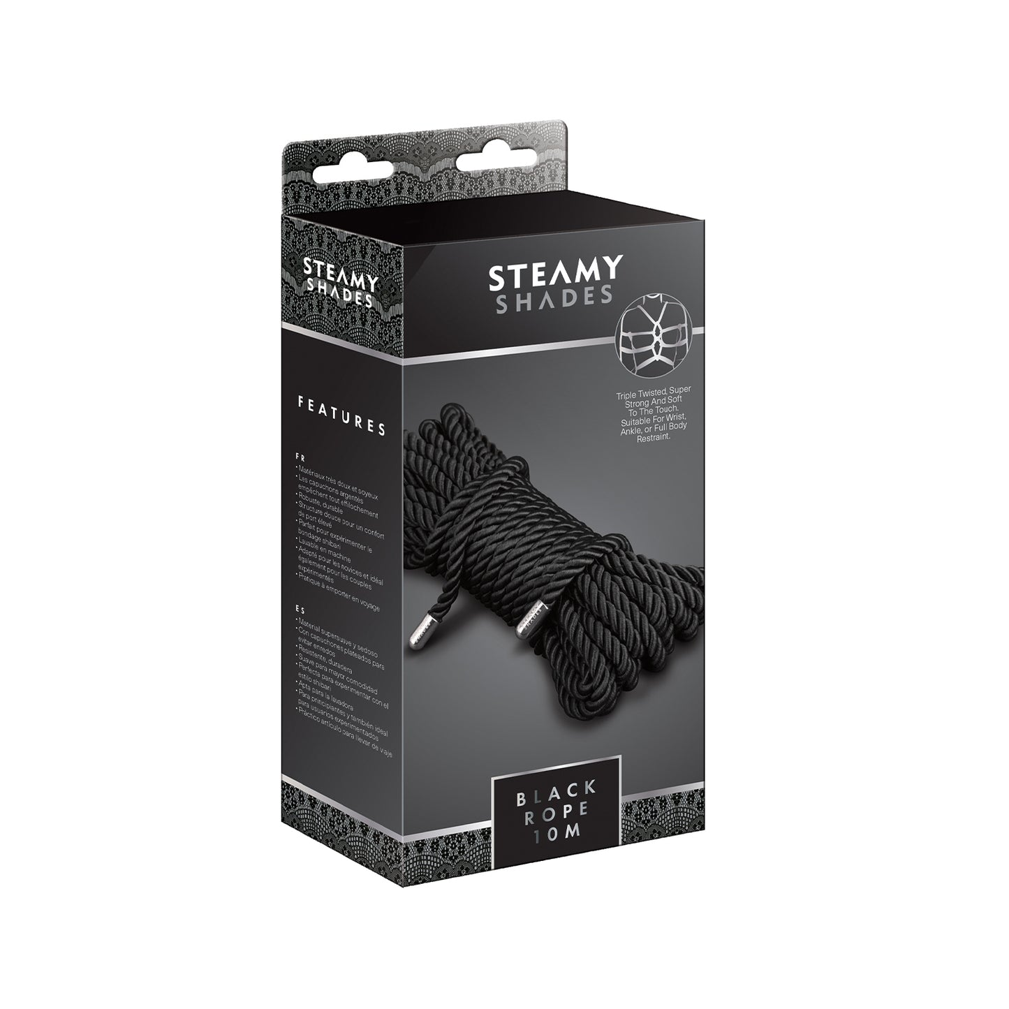 Steamy Shades Black Rope 10m