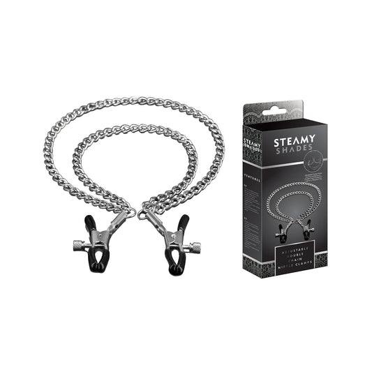 Steamy Shades Adjustable Double Chain Nipple Clamps