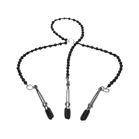 Steamy Shades Y Style Deluxe Beaded Nipple Clamps