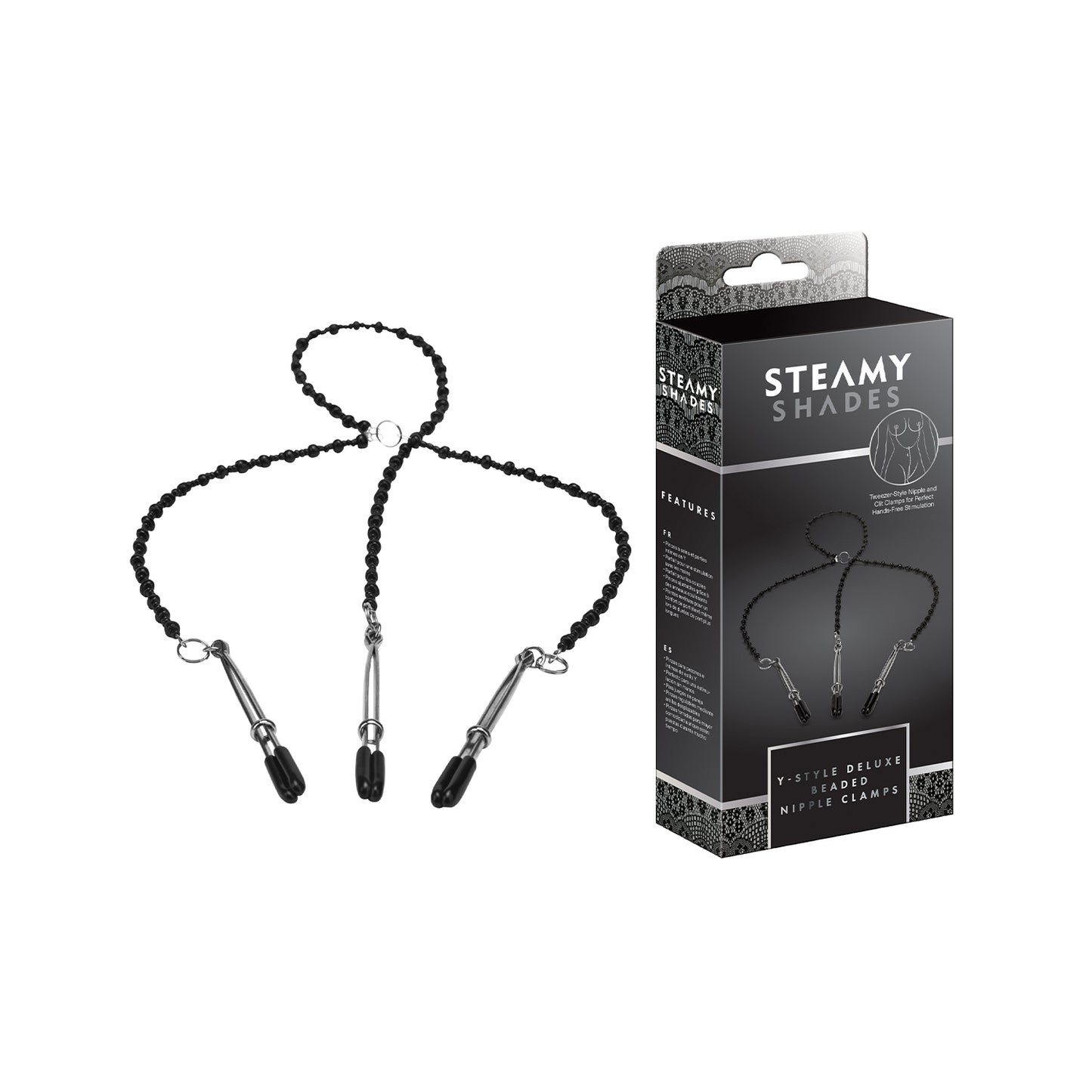 Steamy Shades Y Style Deluxe Beaded Nipple Clamps