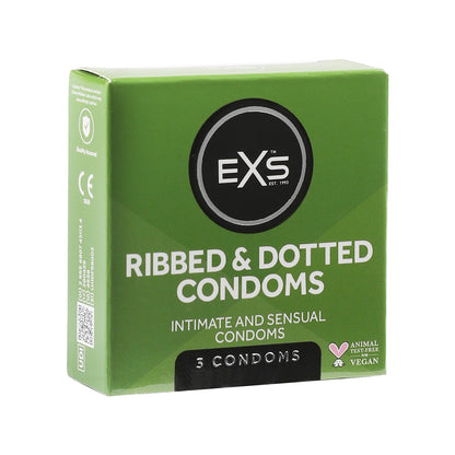 EXS Ribbed Dotted and Flared Condoms