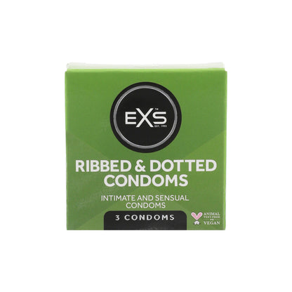 EXS Ribbed Dotted and Flared Condoms