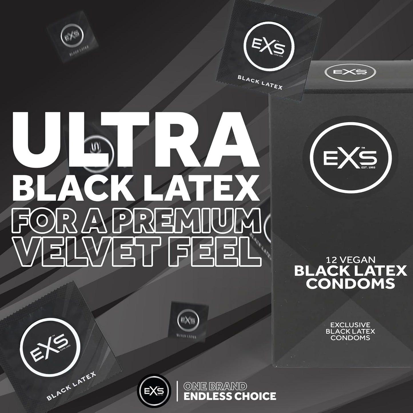 EXS Black Latex Condoms