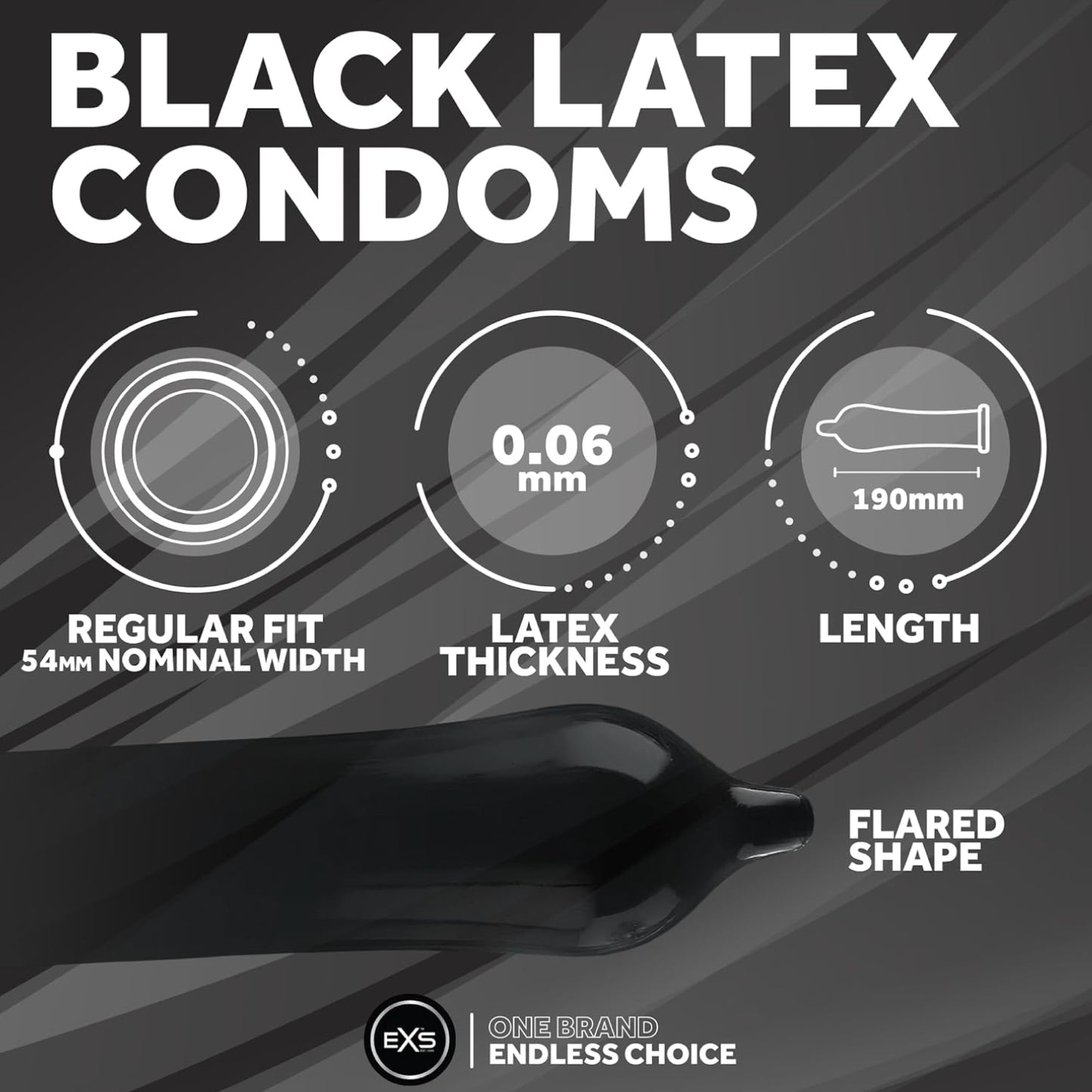 EXS Black Latex Condoms