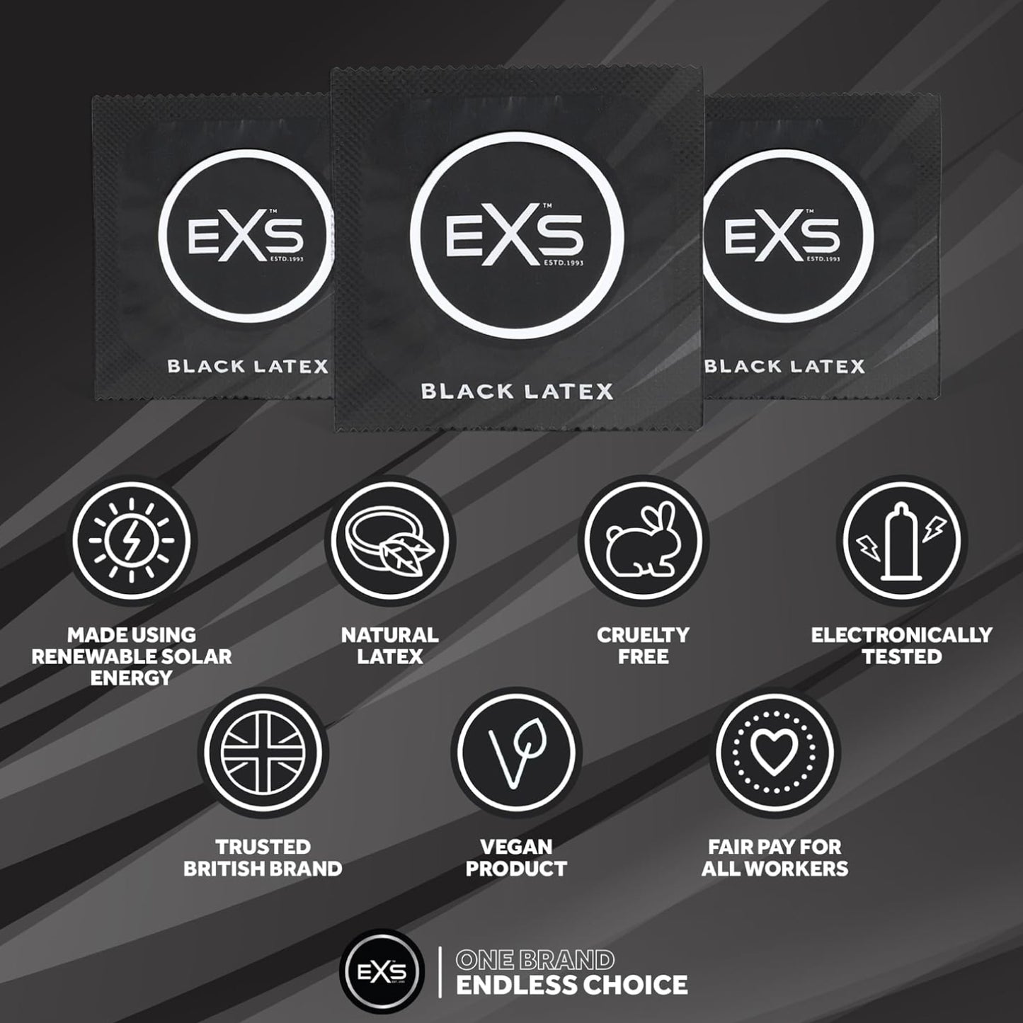 EXS Black Latex Condoms