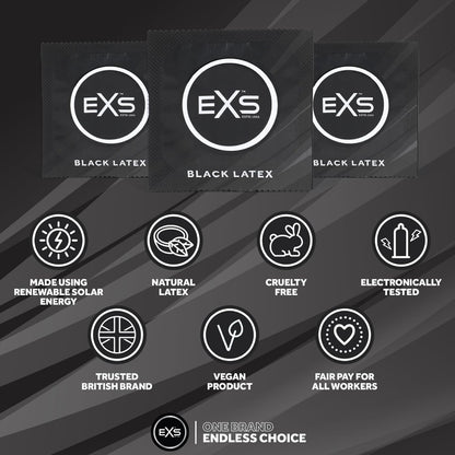 EXS Black Latex Condoms