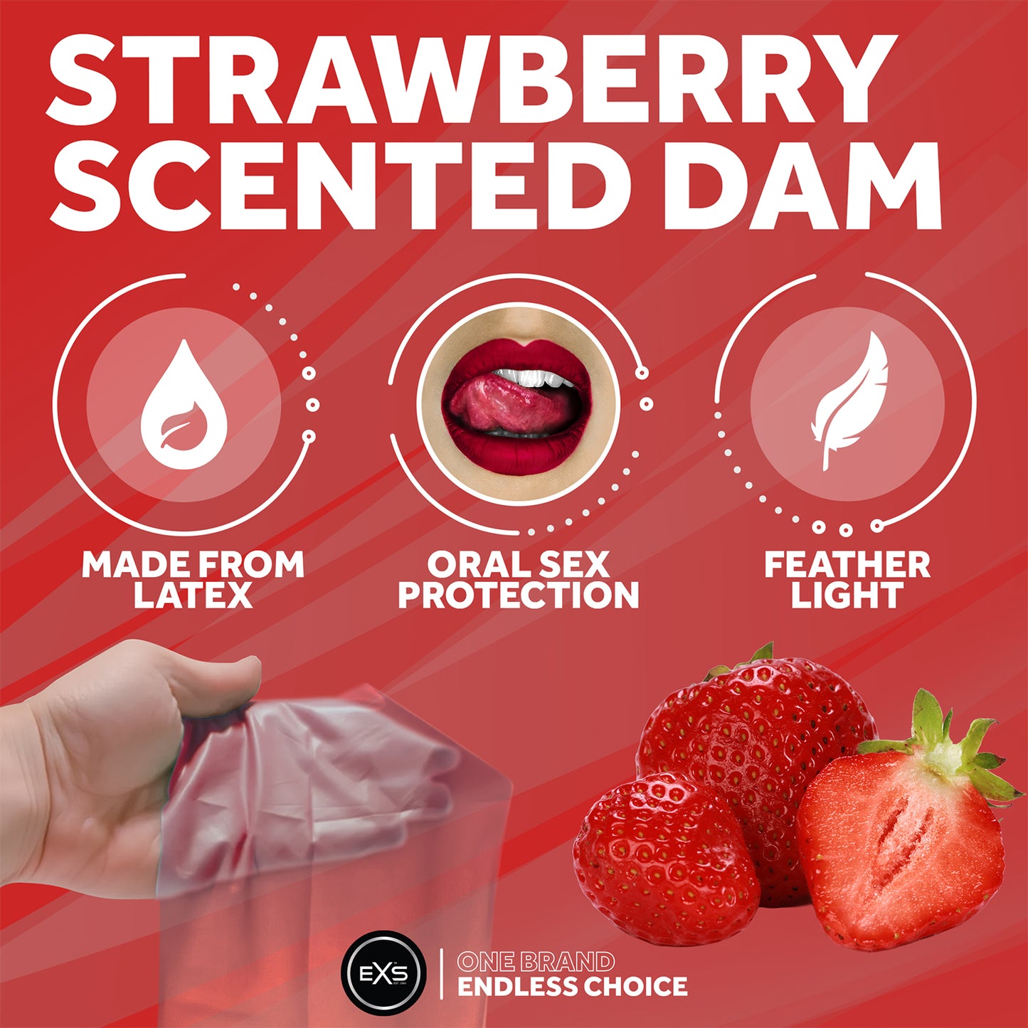 EXS Strawberry Flavoured Oral Dams