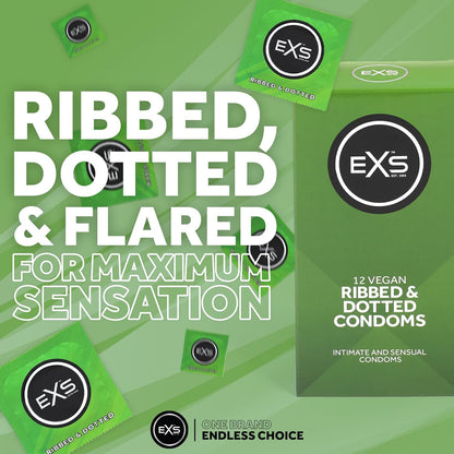 EXS Ribbed Dotted and Flared Condoms