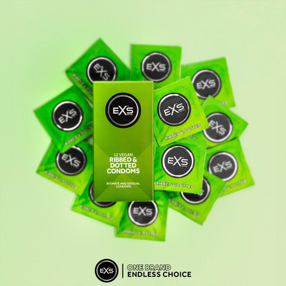 EXS Ribbed Dotted and Flared Condoms