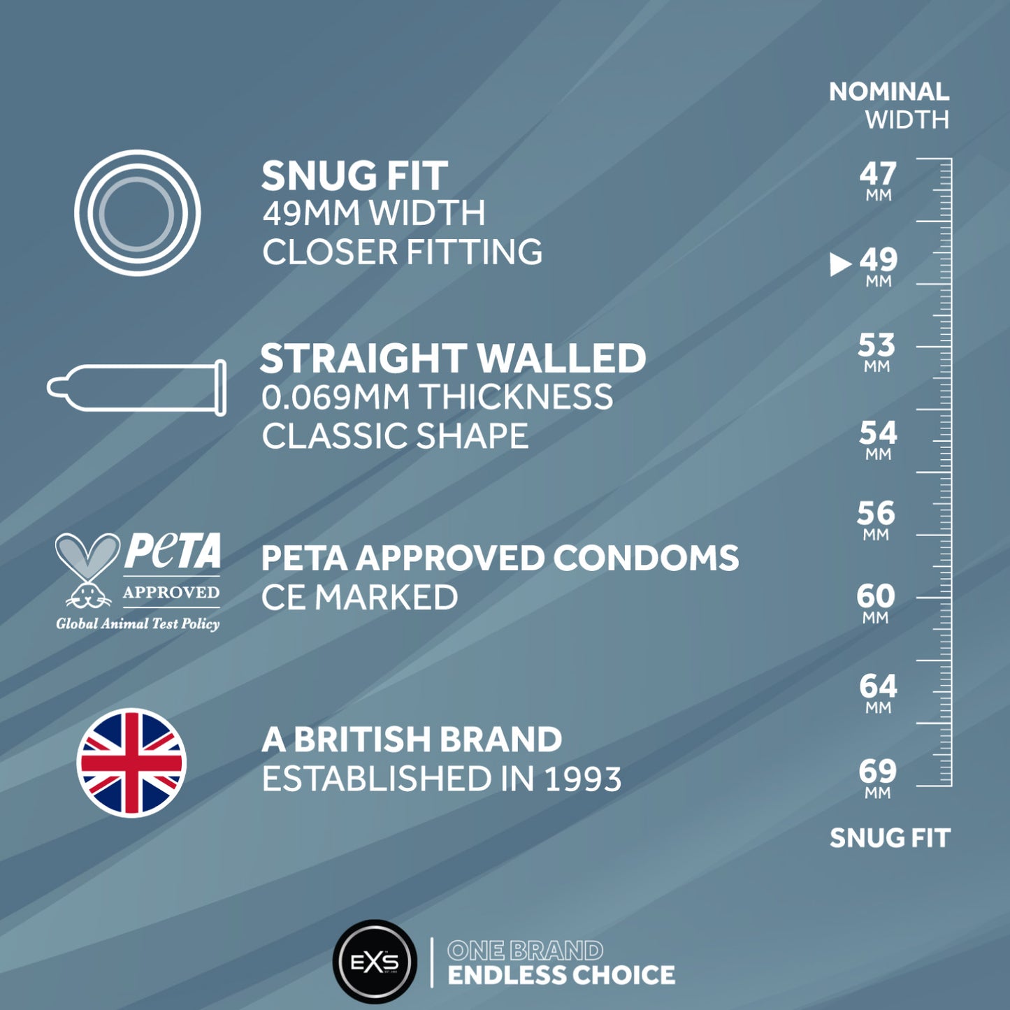 EXS Snug Fit 49mm Condoms