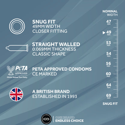 EXS Snug Fit 49mm Condoms