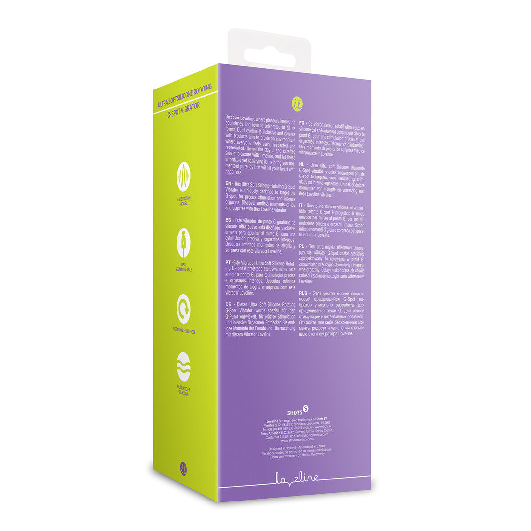 Loveline Ultra Soft Silicone Rotating G-Spot Vibrator