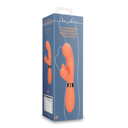 Loveline Silicone Rabbit Vibrator With Ribbed Clitoral Stimulator