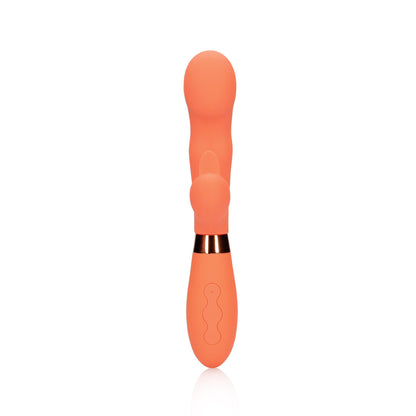 Loveline Silicone Rabbit Vibrator With Ribbed Clitoral Stimulator