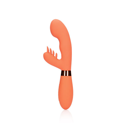 Loveline Silicone Rabbit Vibrator With Ribbed Clitoral Stimulator