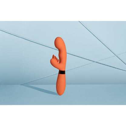 Loveline Silicone Rabbit Vibrator With Ribbed Clitoral Stimulator