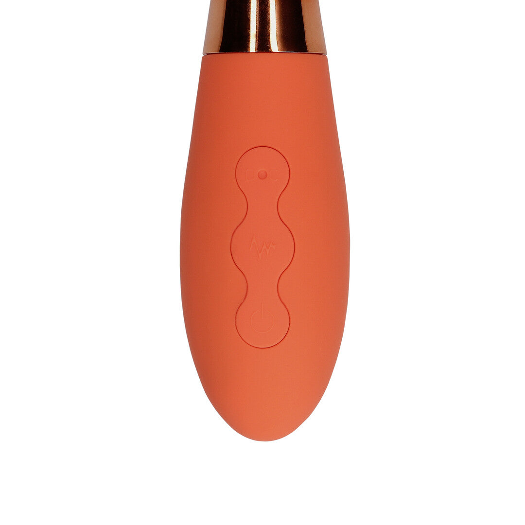 Loveline Silicone Rabbit Vibrator With Ribbed Clitoral Stimulator