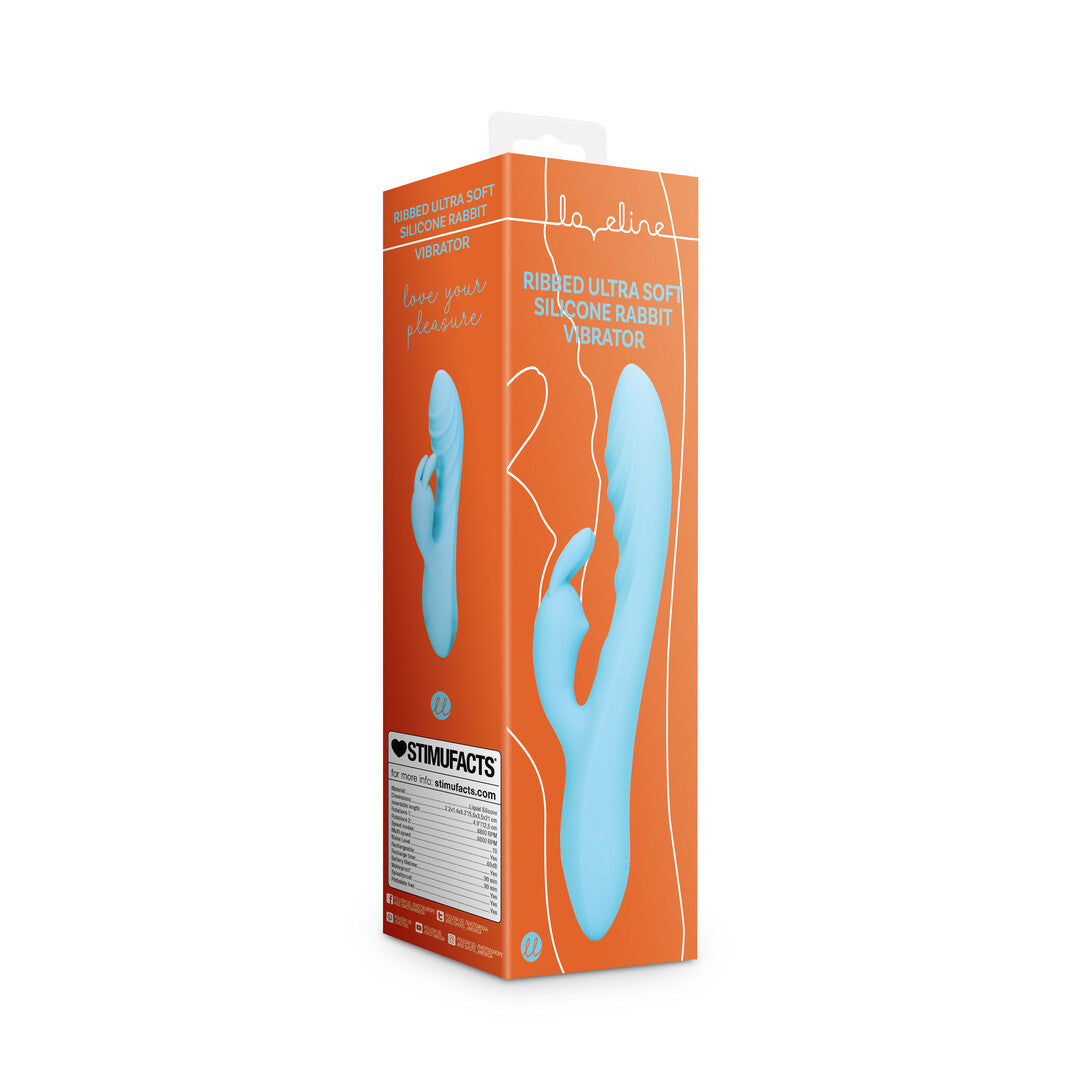 Loveline Ribbed Ultra Soft Silicone Rabbit Vibrator
