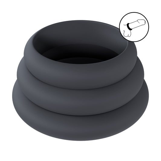 Levelz Wide O Silicone Cockring Set of 3 L/XL/XXL