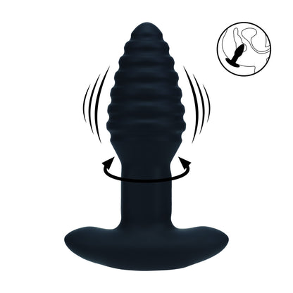 Levelz Vibrating And Rotating Ribbed Silicone Anal Plug