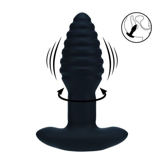 Levelz Vibrating And Rotating Ribbed Silicone Anal Plug