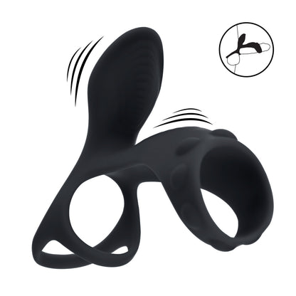 Levelz Vibrating Silicone Cock And Ball Ring With Shaft Loop