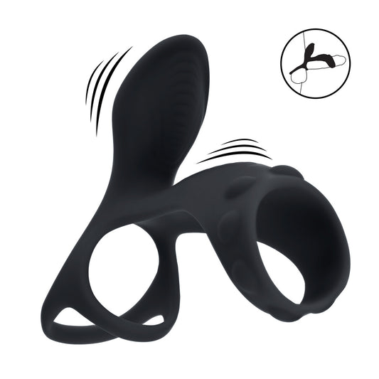 Levelz Vibrating Silicone Cock And Ball Ring With Shaft Loop