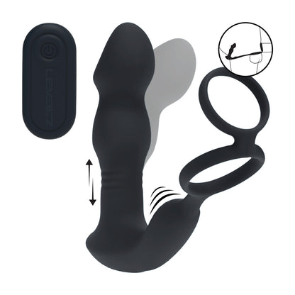Levelz Remote Control Vibrating Thrusting Silicone Prostate Stimulator With Cockring