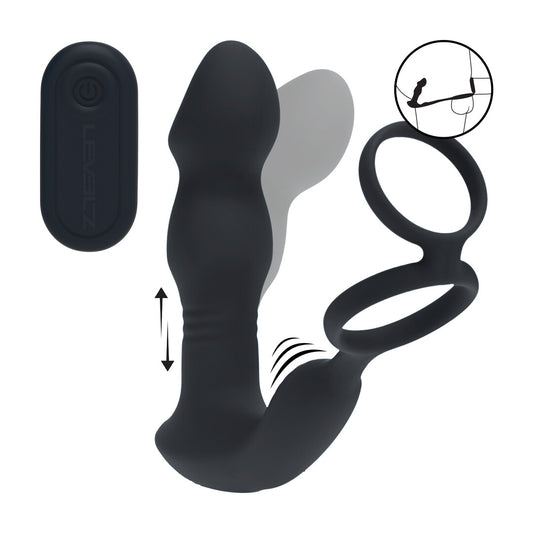 Levelz Remote Control Vibrating Thrusting Silicone Prostate Stimulator With Cockring