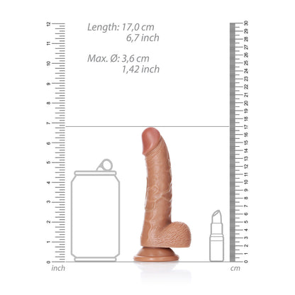 RealRock Curved Realistic Dildo With Balls And Suction Cup 6" / 15.5 cm