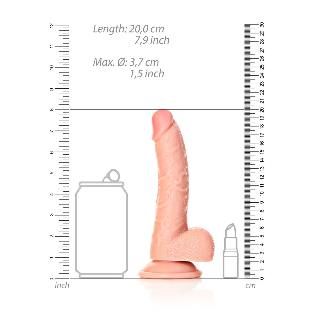 RealRock Curved Realistic Dildo With Balls And Suction Cup 7" / 18 cm