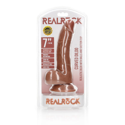 RealRock Curved Realistic Dildo With Balls And Suction Cup 7" / 18 cm