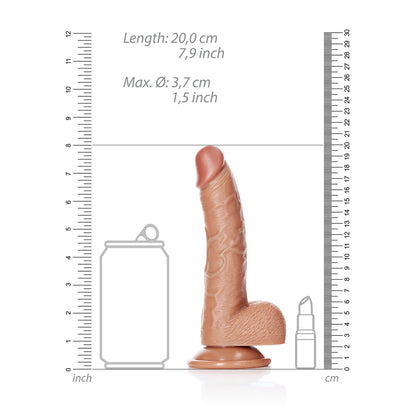 RealRock Curved Realistic Dildo With Balls And Suction Cup 7" / 18 cm