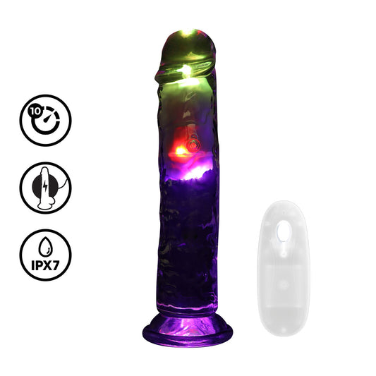 RealRock LED Vibrating Straight Cock 8" / 20 cm