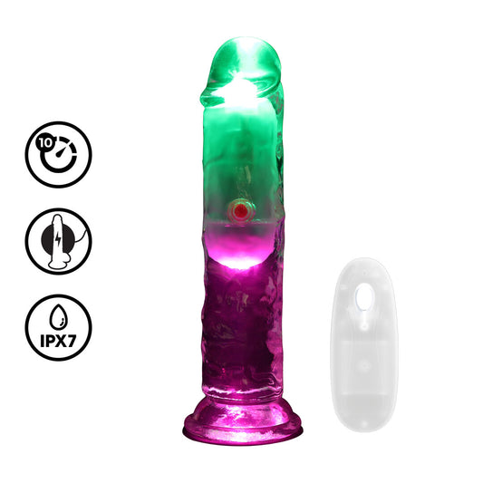 RealRock LED Vibrating Straight Cock 6" / 15 cm