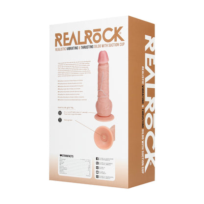 RealRock Vibrating And Thrusting Straight Cock With Balls 8" / 20.5 cm - Flesh