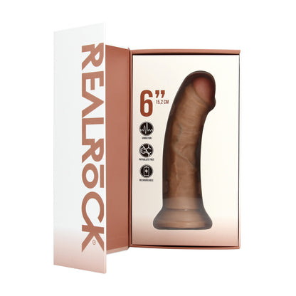 RealRock Vibrating Regular Curved Cock 6" / 15.5 cm - Flesh
