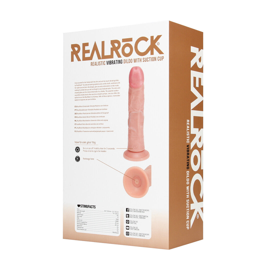RealRock Vibrating Regular Curved Cock 8" / 20.5 cm - Flesh