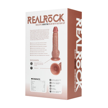 RealRock Vibrating Regular Straight Cock With Balls 7" / 18 cm - Flesh