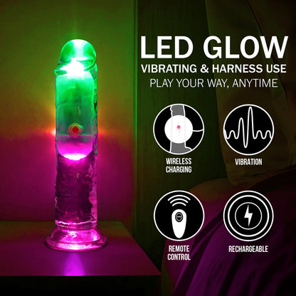 RealRock LED Vibrating Straight Cock 6" / 15 cm