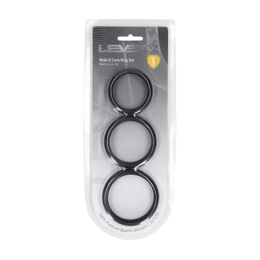 Levelz Wide O Silicone Cockring Set of 3 L/XL/XXL
