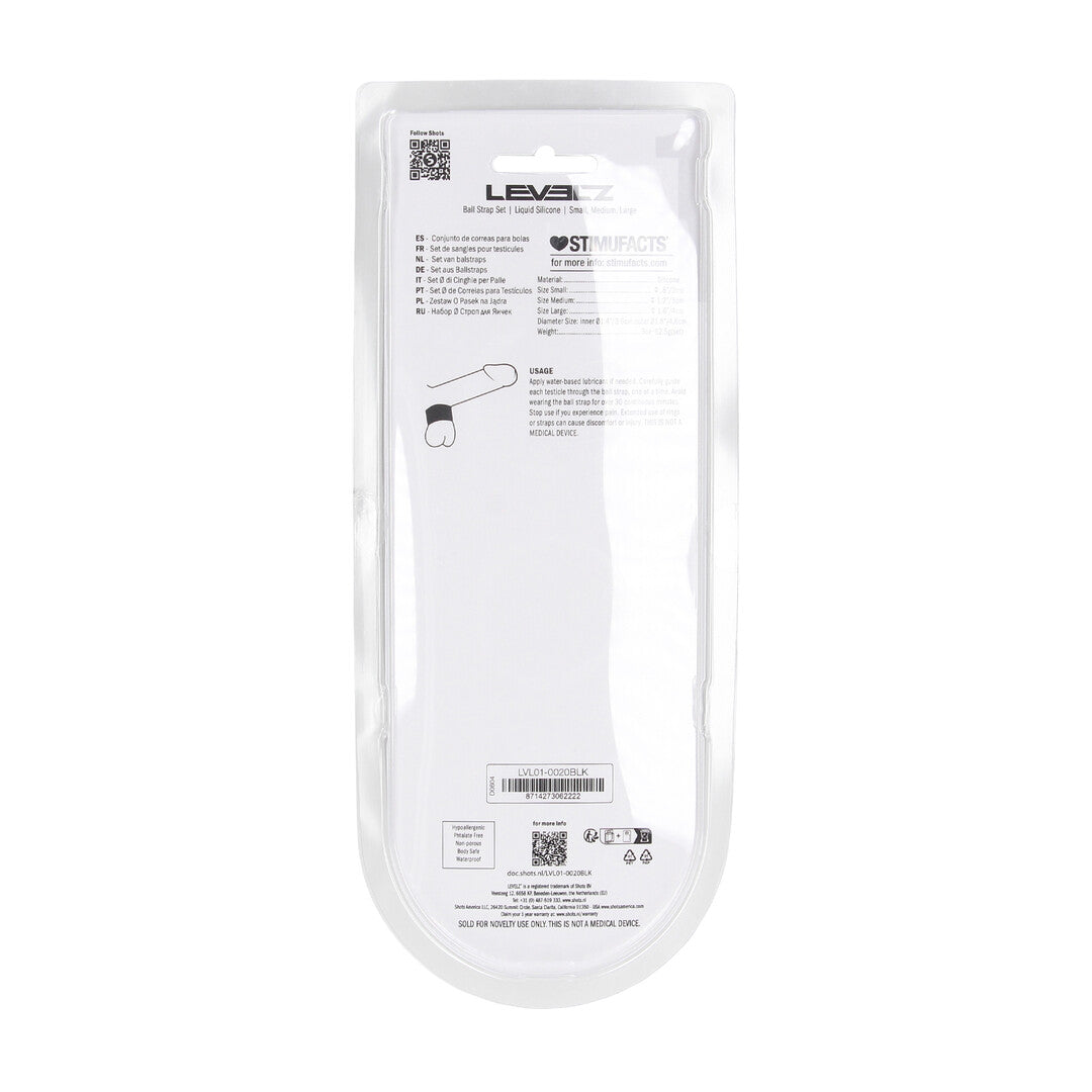 Levelz Liquid Silicone Ball Strap Set of 3 S/M/L