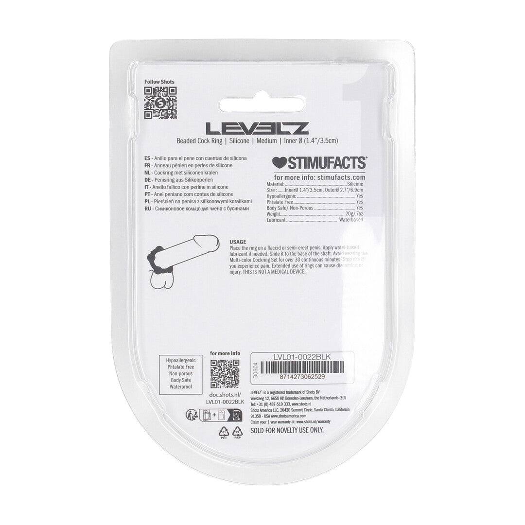 Levelz Beaded Silicone Cockring M 35mm