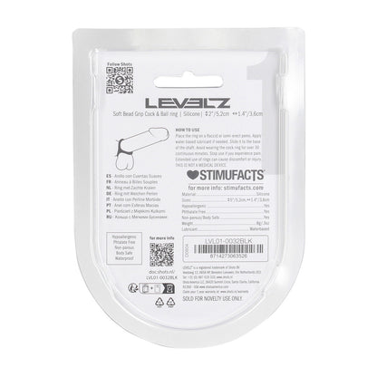 Levelz Soft Bead Grip Silicone Cock And Ball Ring