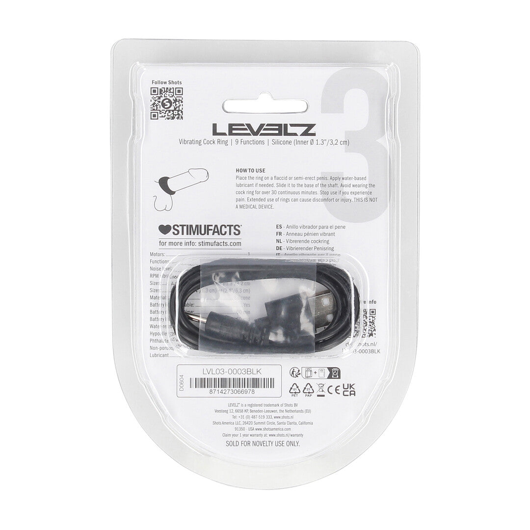 Levelz Sealed Liquid Silicone Vibrating Cockring