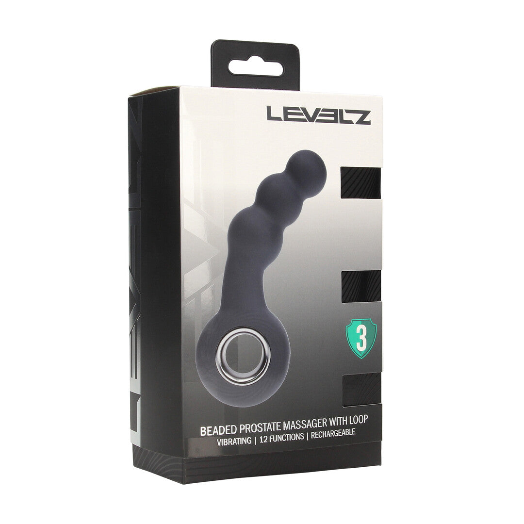 Levelz Vibrating Beaded Silicone Prostate Massager With Loop