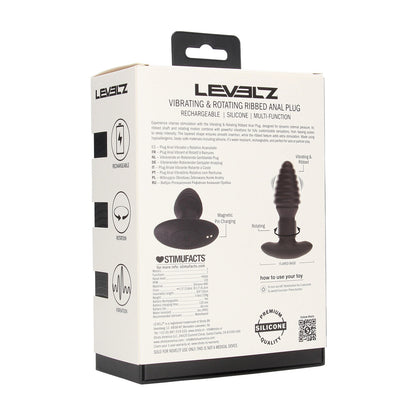 Levelz Vibrating And Rotating Ribbed Silicone Anal Plug