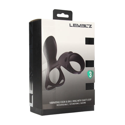Levelz Vibrating Silicone Cock And Ball Ring With Shaft Loop